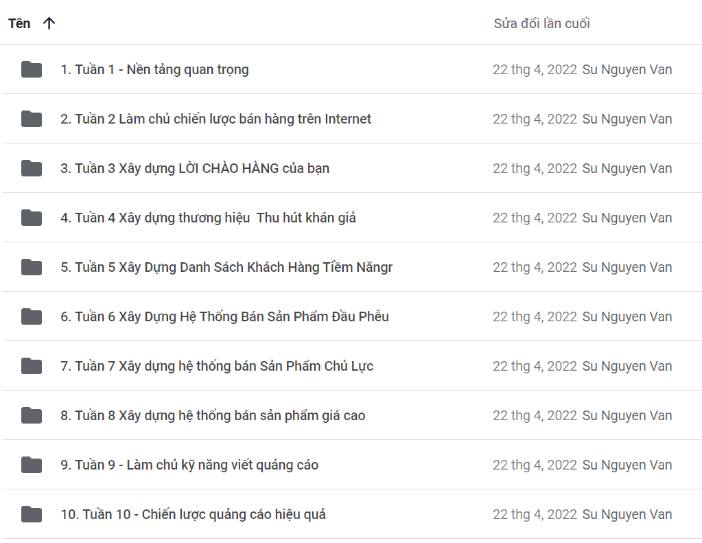 Nội dung khóa học HIGH LEVEL RAINMAKER Hoàng Bá Tầu