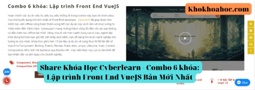 Share Khóa Học Cyberlearn - Combo 6 khóa Lập trình Front End VueJS Bản Mới Nhất
