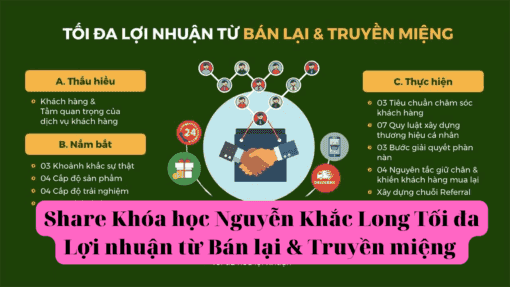 Share Khóa học Nguyễn Khắc Long Tối đa Lợi nhuận từ Bán lại & Truyền miệng