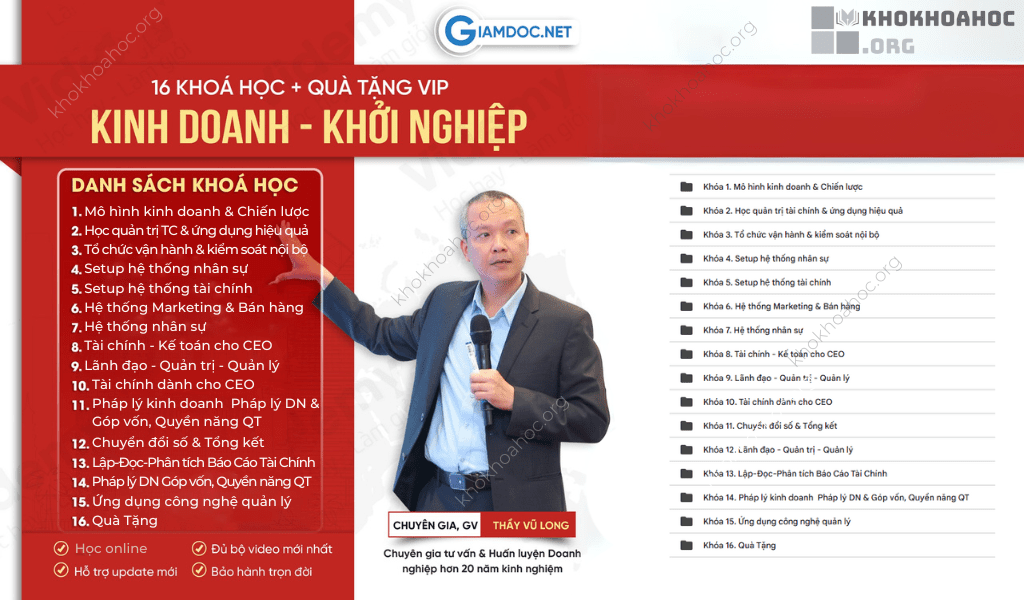 combo 16 khóa học giamdoc net