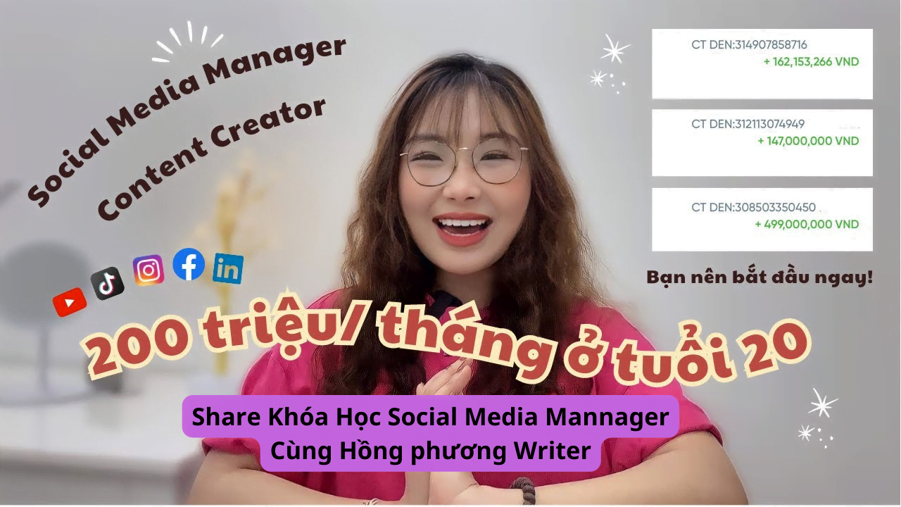 Share Khóa Học Social Media Mannager Mới Nhất Cùng Hồng phương Writer