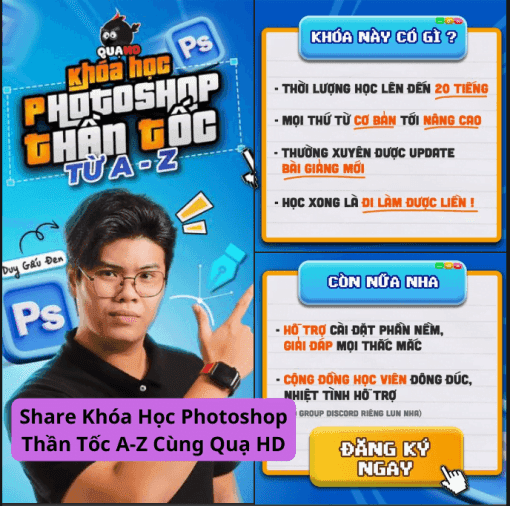 Share Khóa Học Photoshop Thần Tốc A-Z Cùng Quạ HD