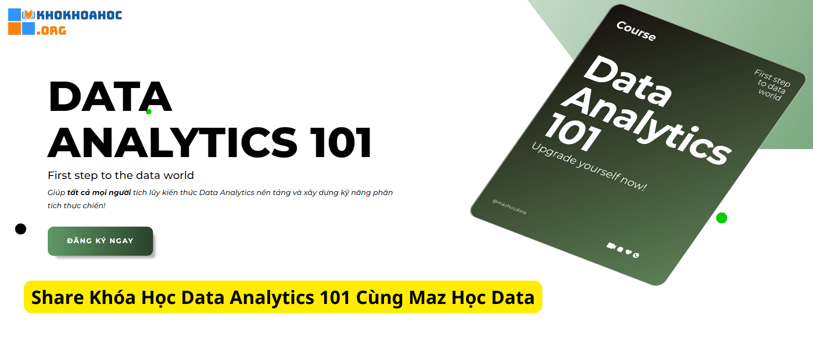 Share Khóa Học Data Analytics 101 Cùng Maz Học Data