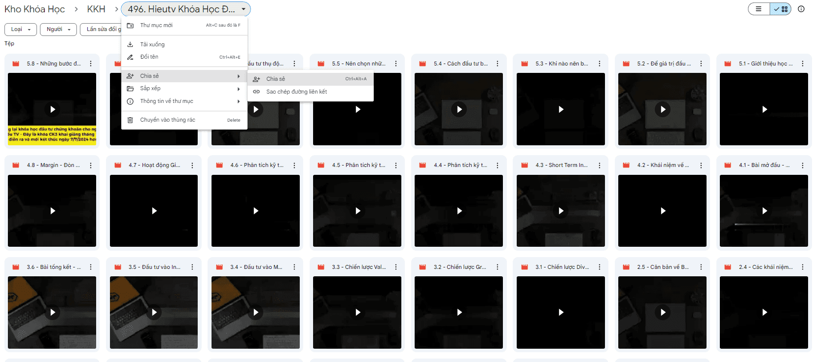 Cách share khóa học Google Drive đơn giản nhất