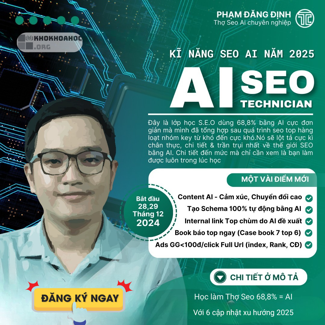 Share Khóa Học Kỹ Năng SEO AI 2025 Cùng Phạm Đăng Định
