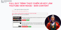 Share Khóa Học Quy Trình Thực Chiến Và Key Làm YOUTUBE View Ngoại - Bán Content Cùng H2Dev