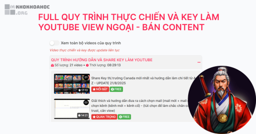 Share Khóa Học Quy Trình Thực Chiến Và Key Làm YOUTUBE View Ngoại - Bán Content Cùng H2Dev
